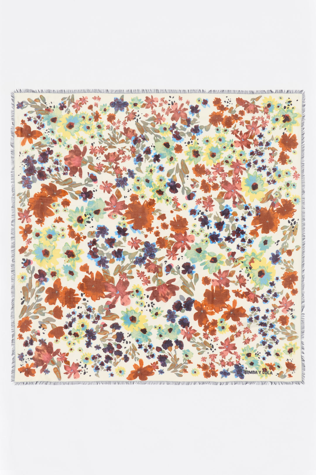 Watercolor floral shawl
