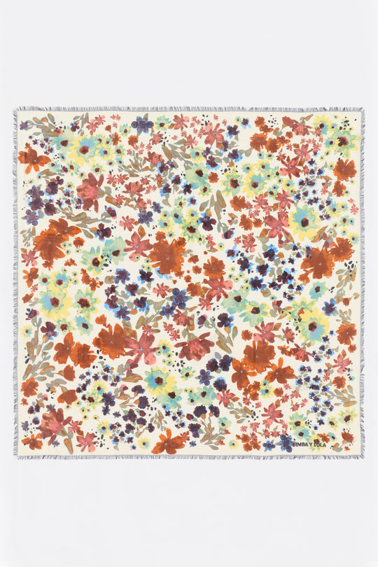 Watercolor floral shawl