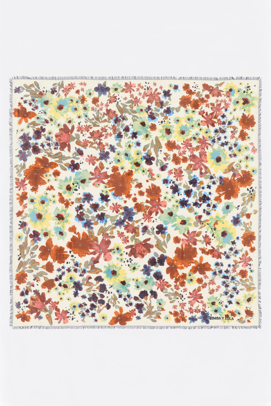 Watercolor floral shawl