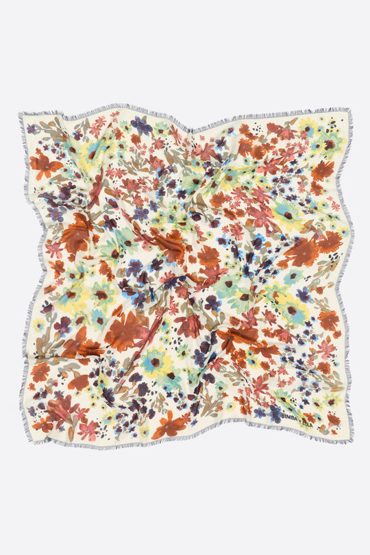 Watercolor floral shawl