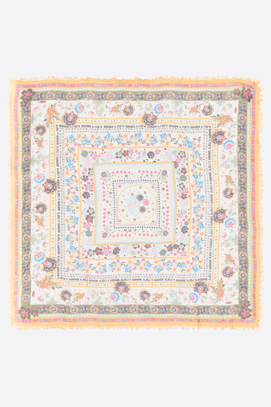 Floral frame shawl