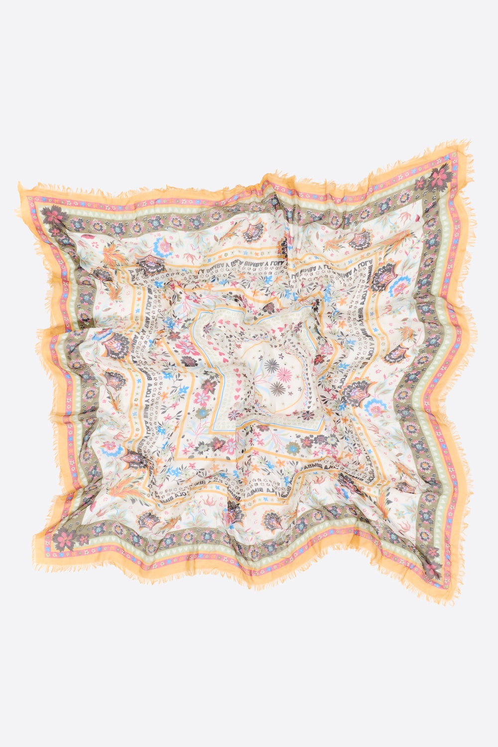 Floral frame shawl