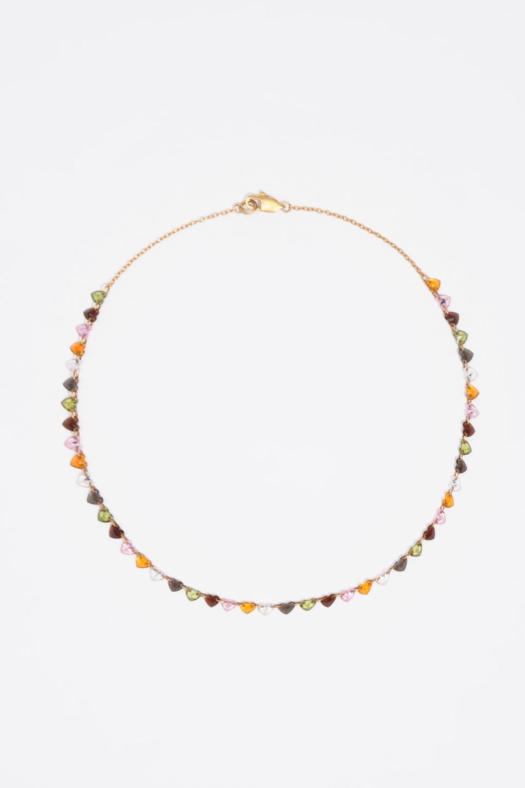 Multicolor heart crystals necklace