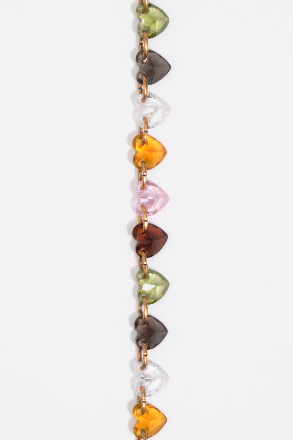 Multicolor heart crystals necklace