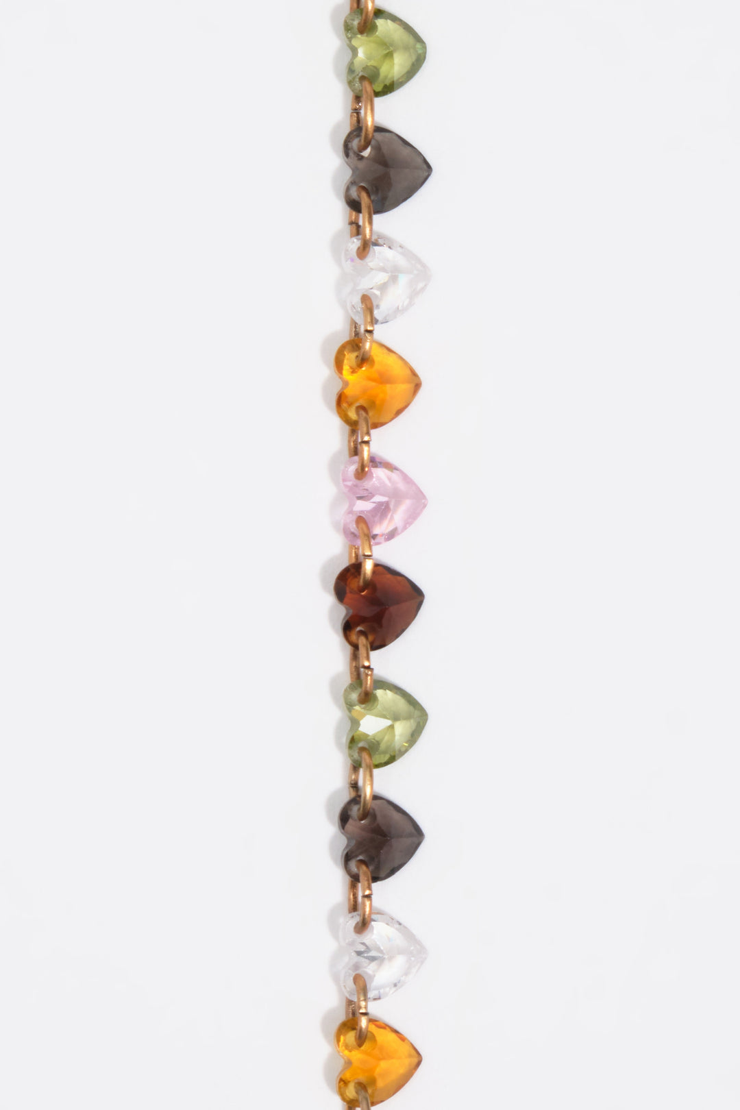 Multicolor heart crystals necklace