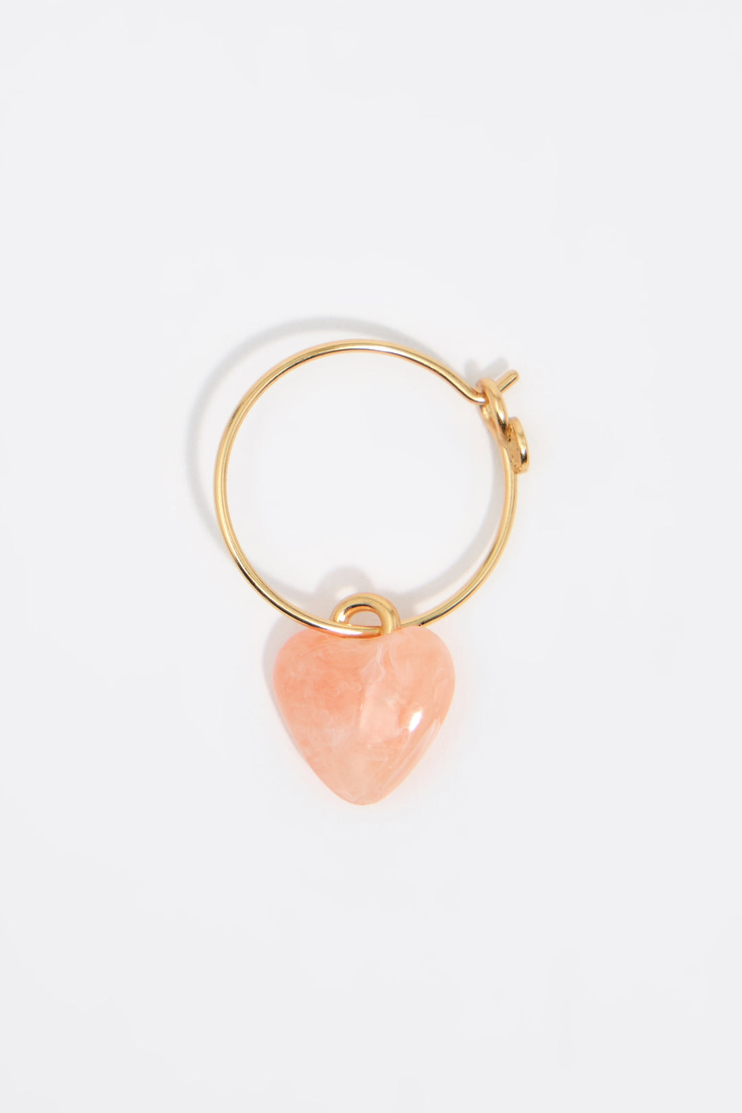 Pink resin heart hoop earrings