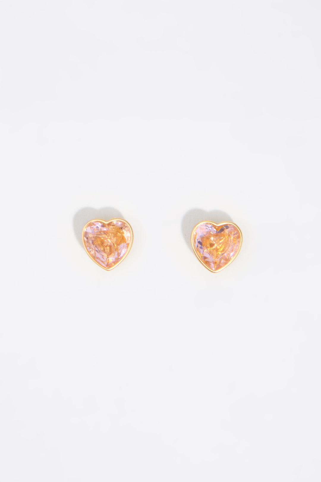 Pink crystal heart earrings
