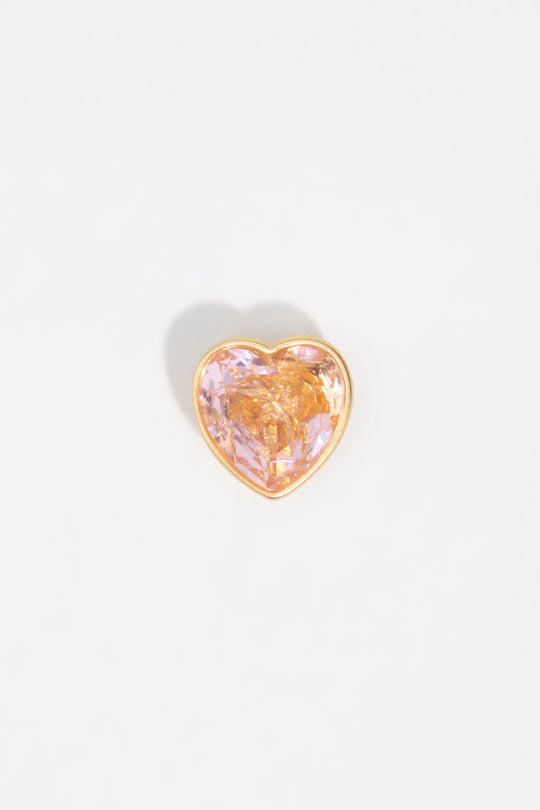 Pink crystal heart earrings
