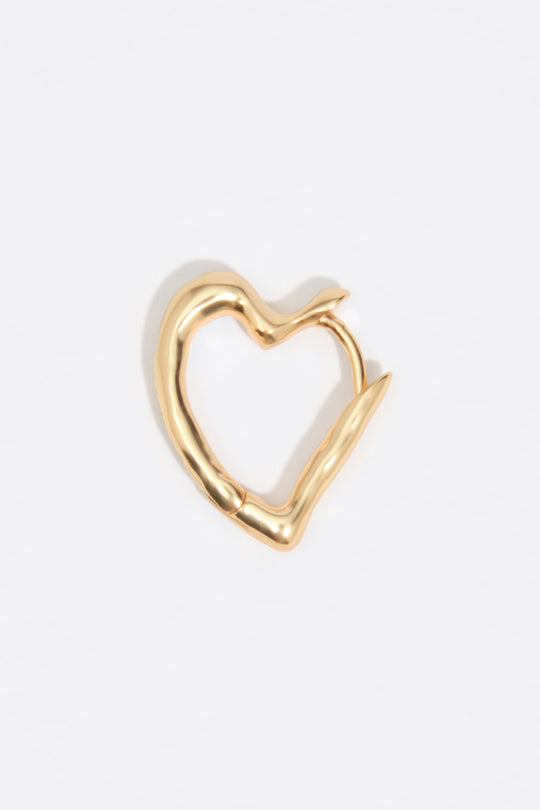 Textured heart hoop earrings