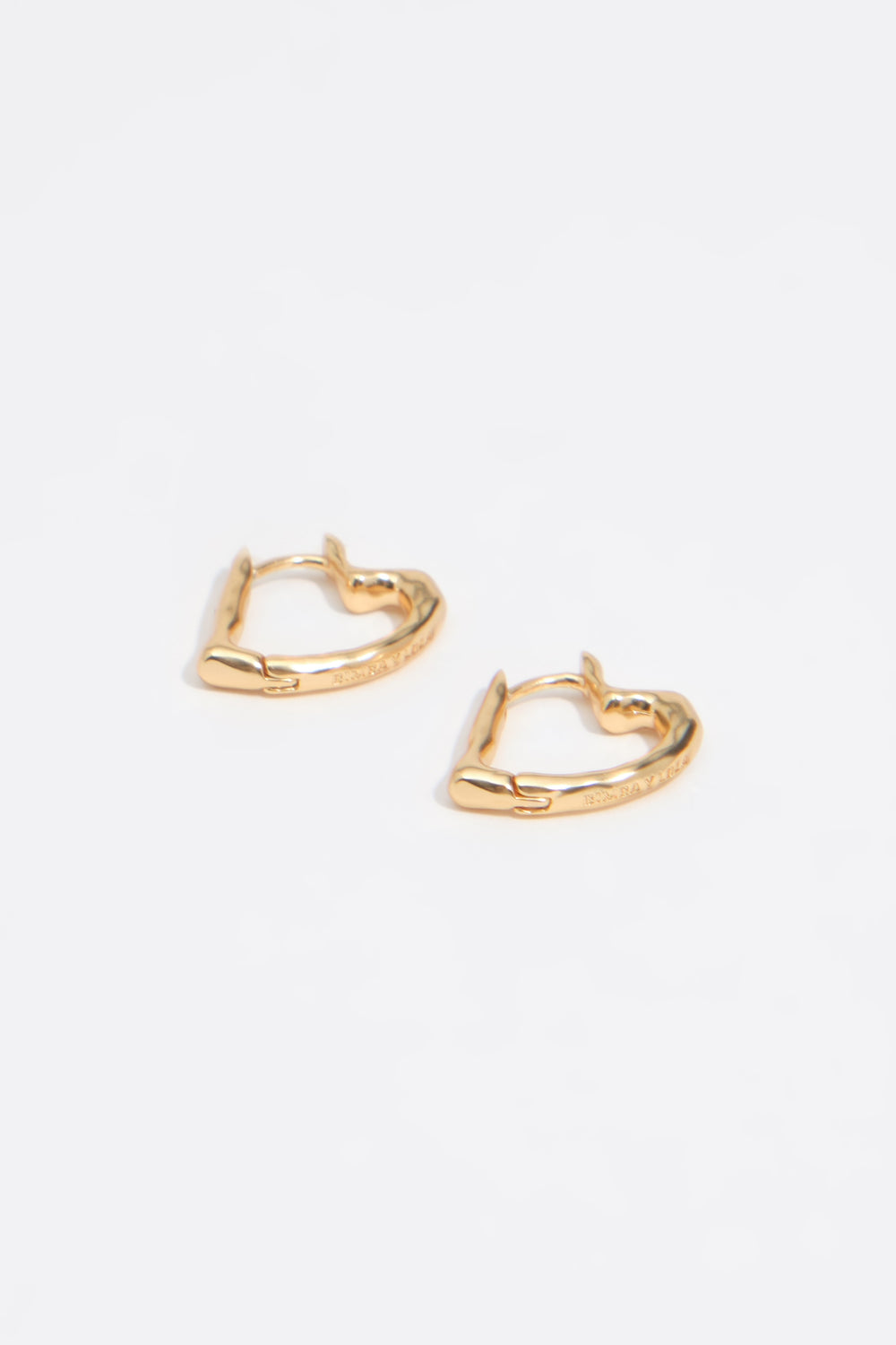 Textured heart hoop earrings