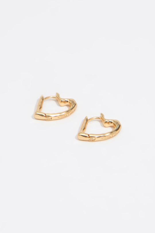 Textured heart hoop earrings