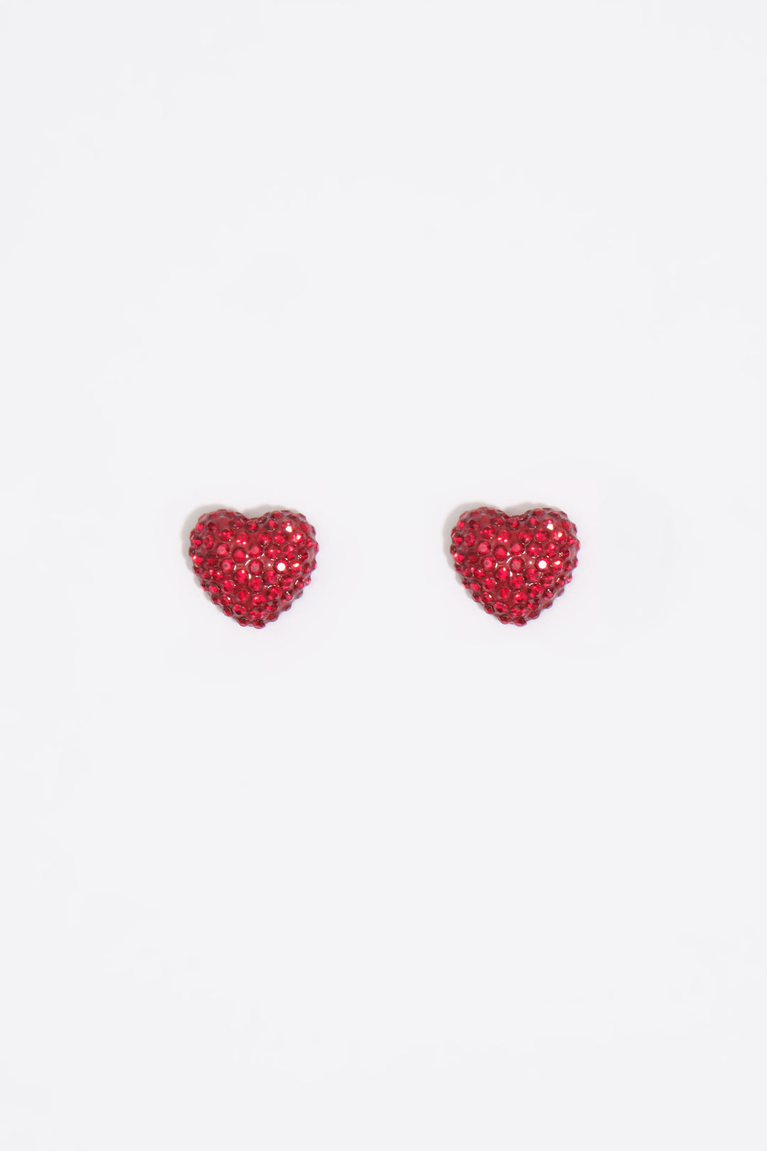 Red crystals heart earrings