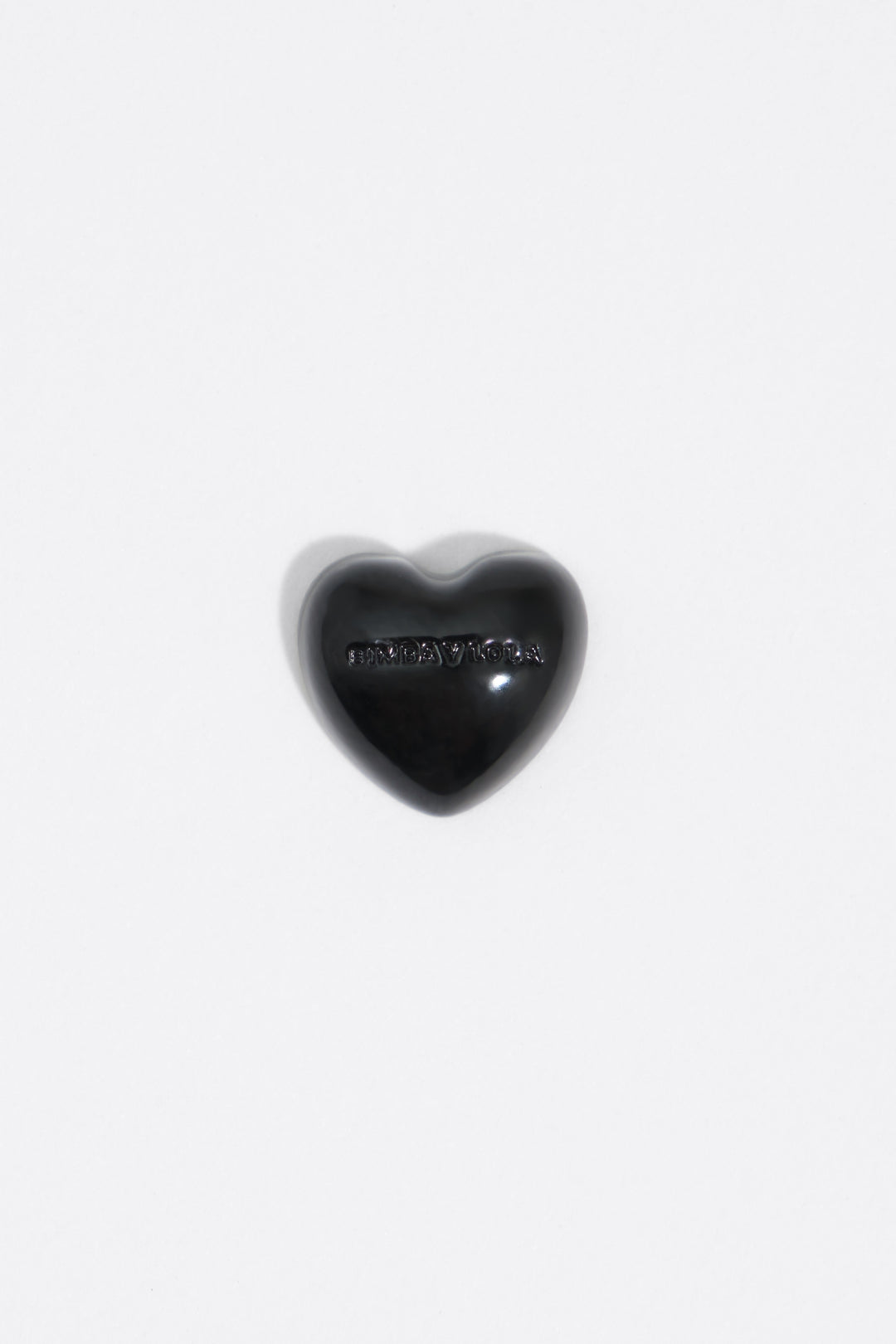 Black enameled heart earrings