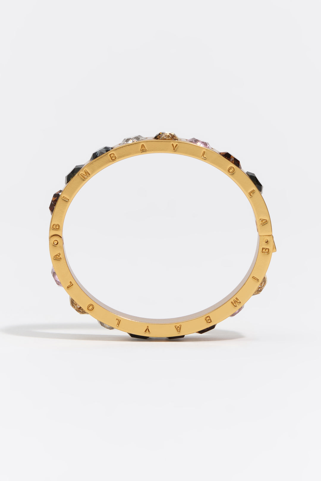 Rigid multicolor crystals heart bracelet