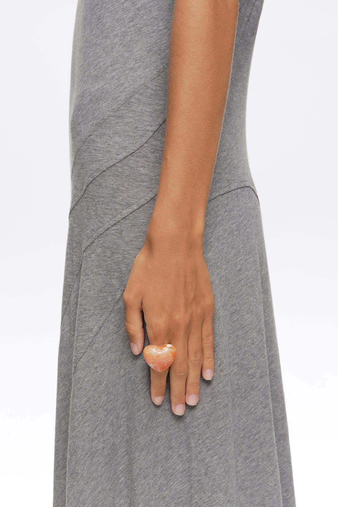 Pink resin heart ring