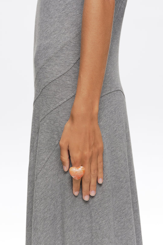 Pink resin heart ring