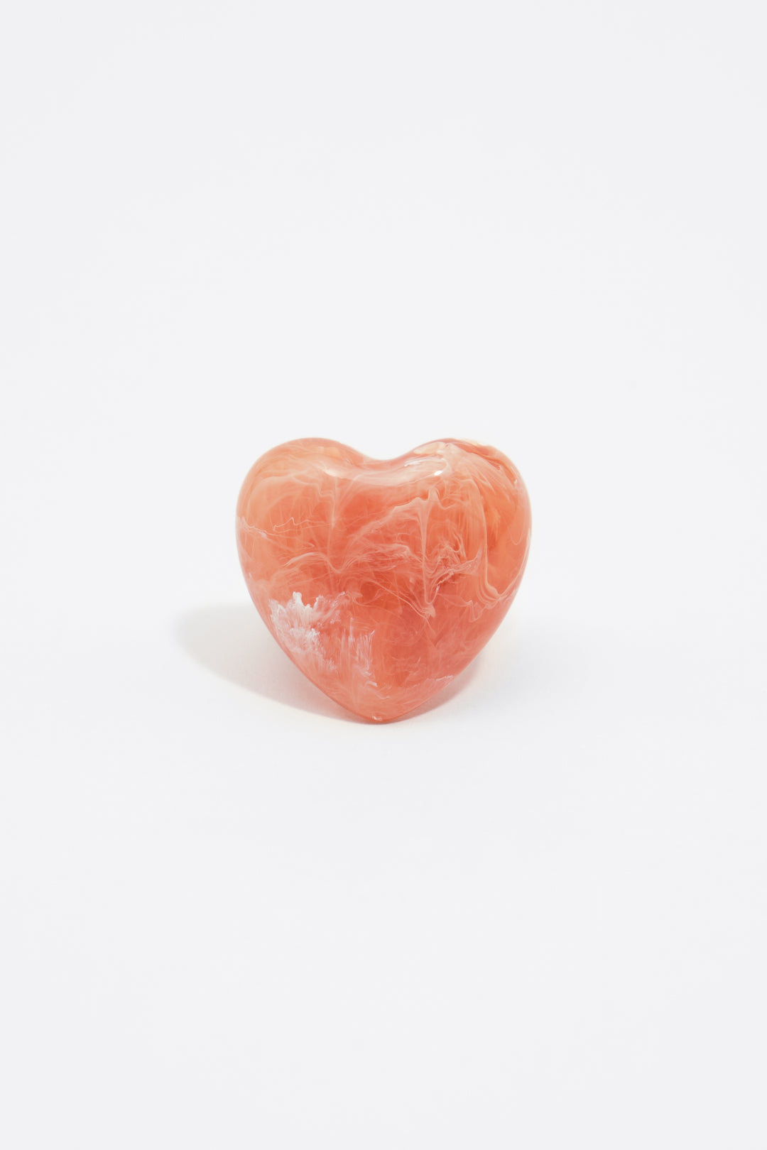 Pink resin heart ring