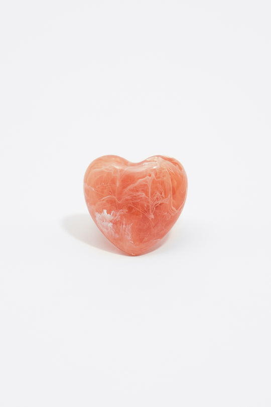 Pink resin heart ring