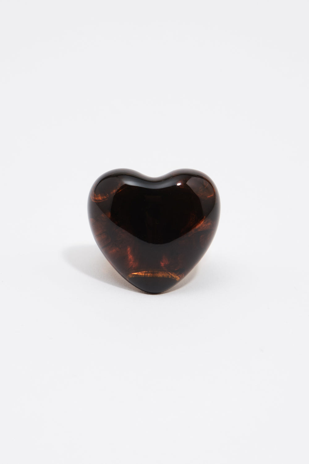 Amber resin heart ring