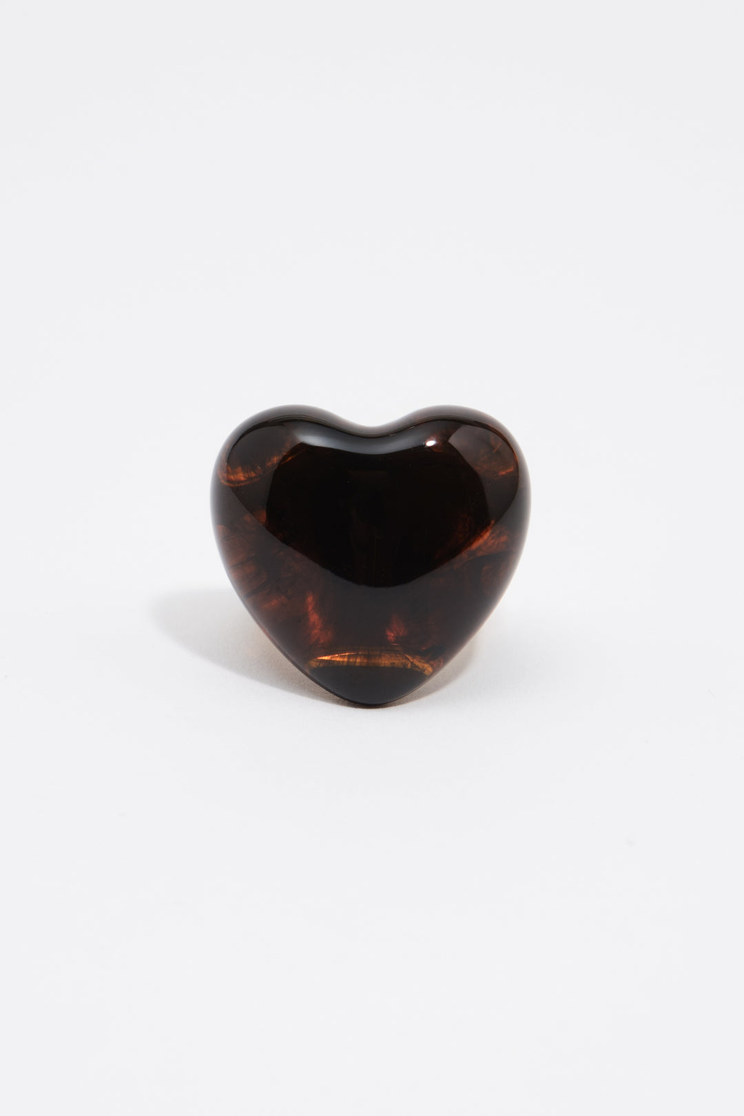 Amber resin heart ring