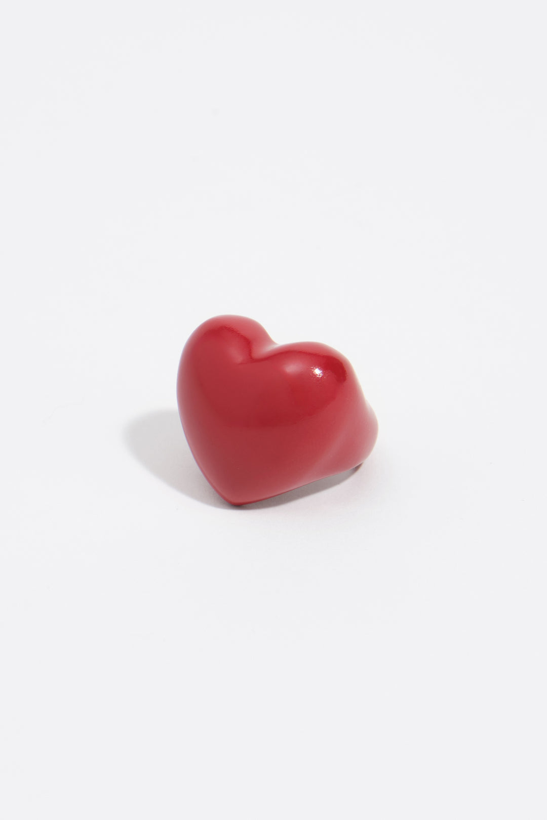 Red enamel heart ring
