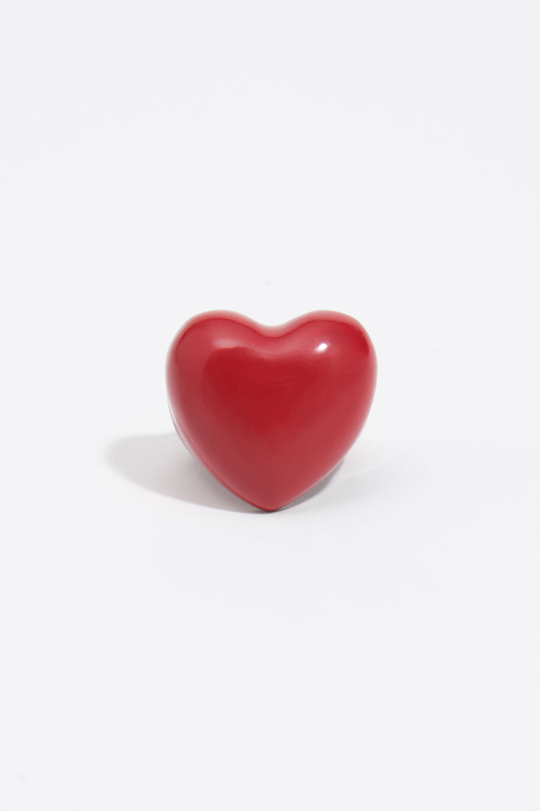 Red enamel heart ring