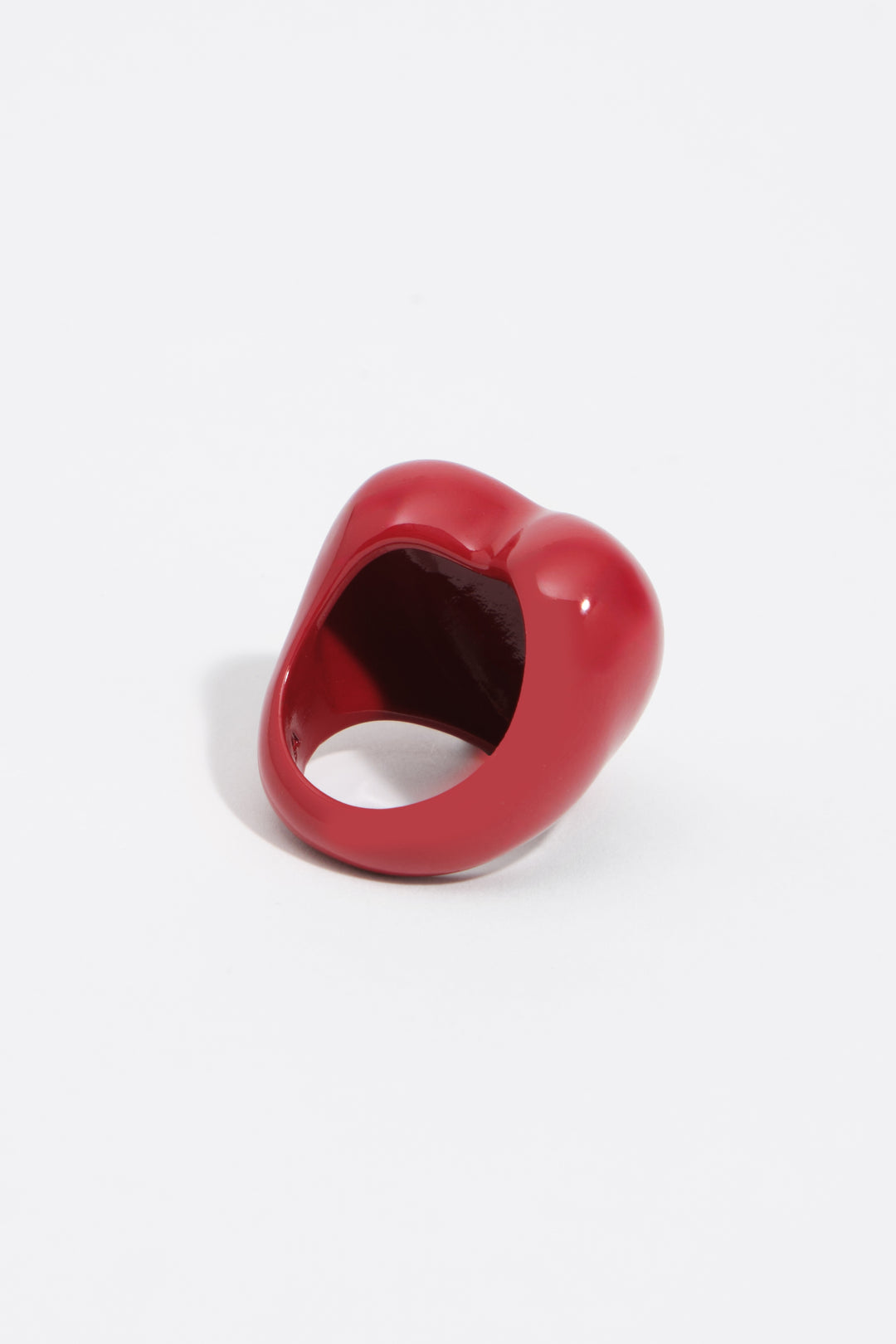 Red enamel heart ring