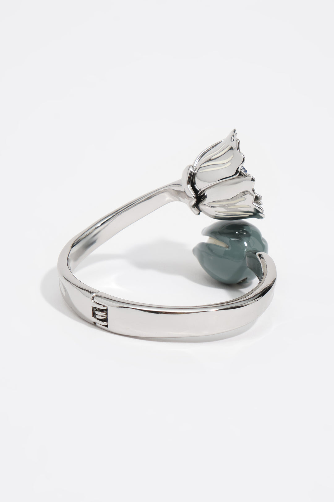 Silver enameled tulip bracelet