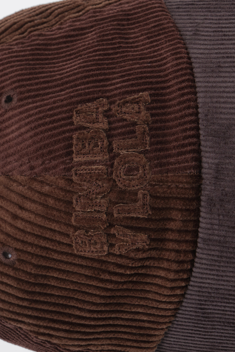 Brown corduroy patchwork cap