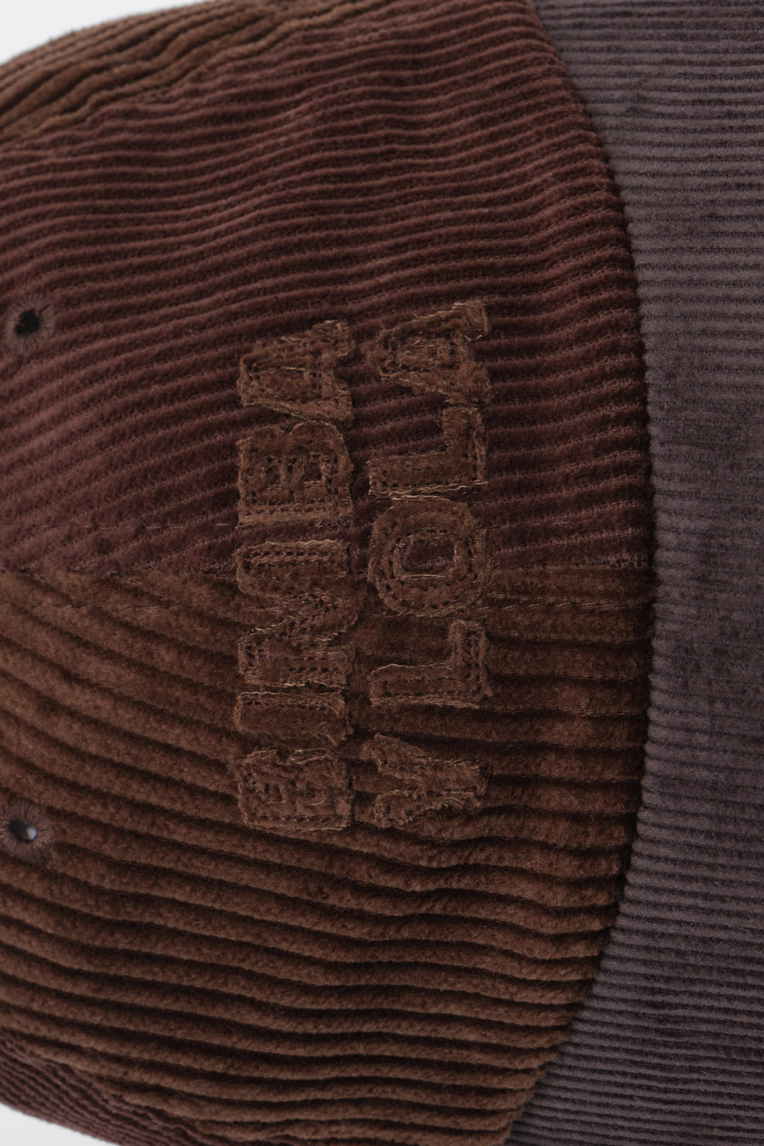 Brown corduroy patchwork cap