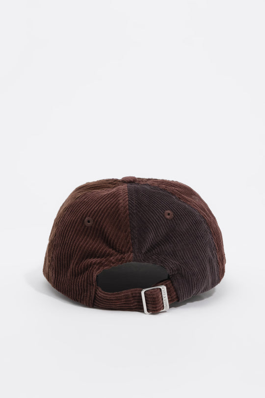 Brown corduroy patchwork cap