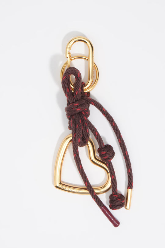 Heart and cord key ring