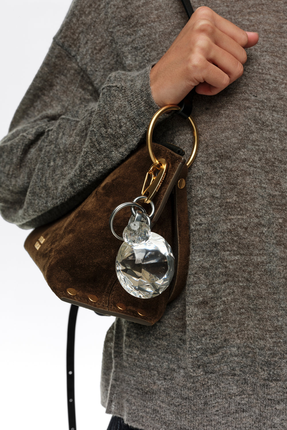 Maxi transparent resin crystal key ring