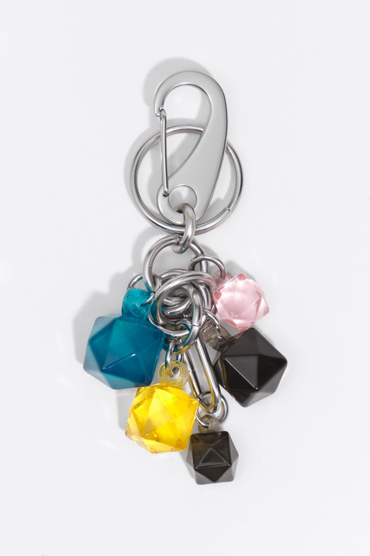 Faceted resin key ring