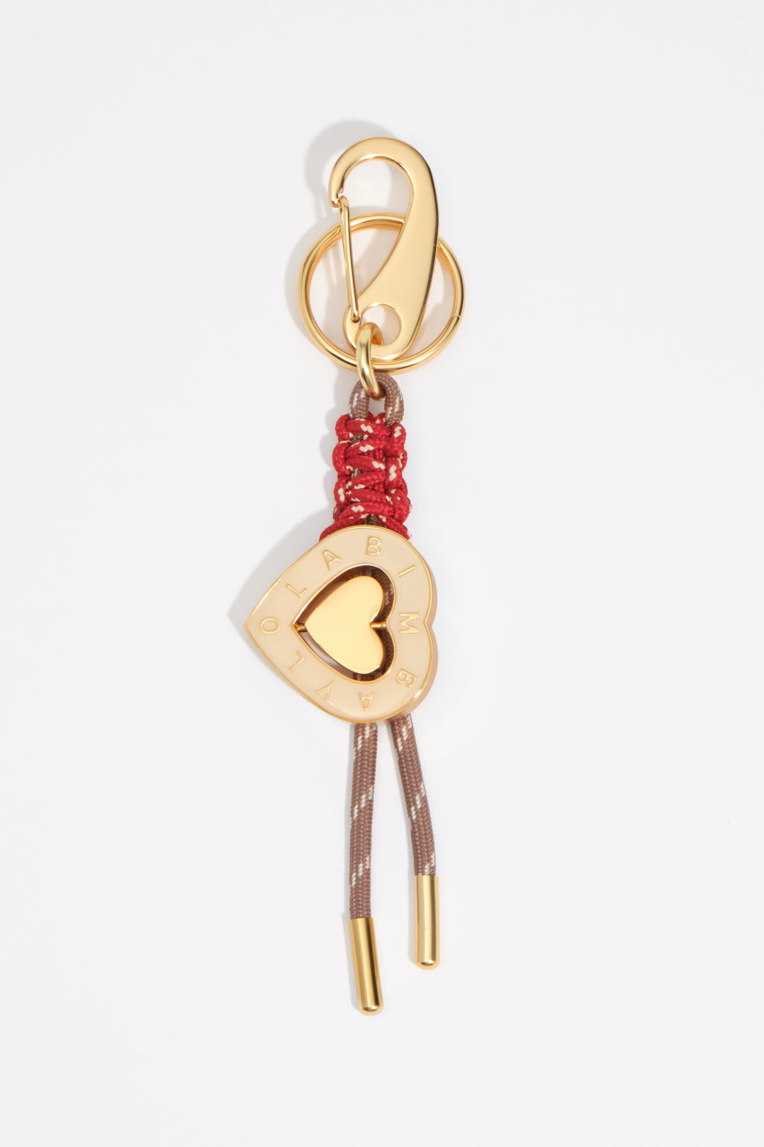 Gold heart logo key ring