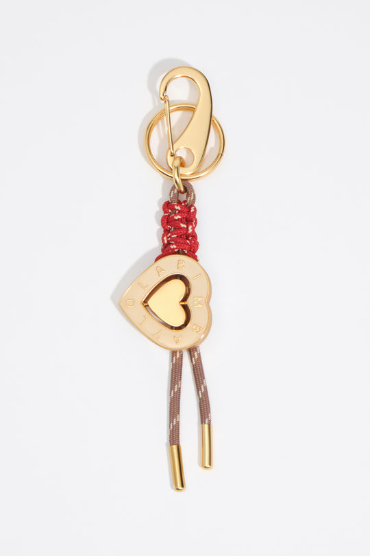 Gold heart logo key ring