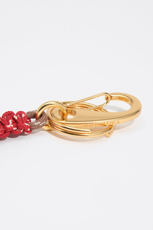 Gold heart logo key ring