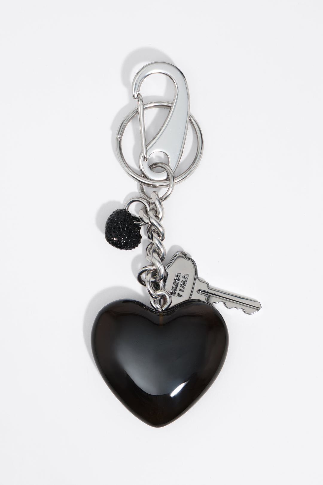 Metal key ring with key and heart