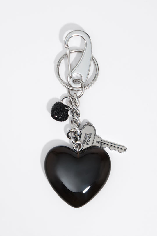 Metal key ring with key and heart
