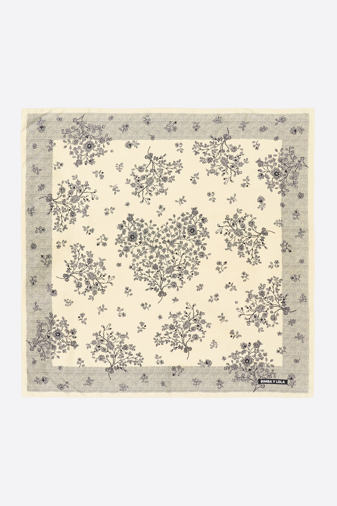 Two-tone lace floral scarf