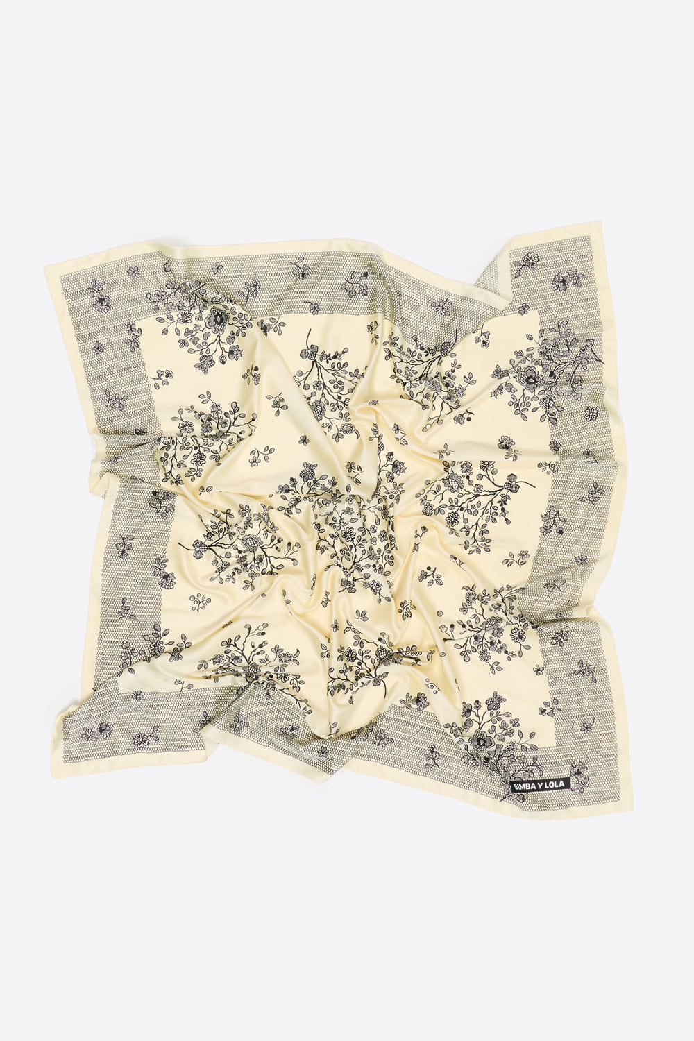 Two-tone lace floral scarf