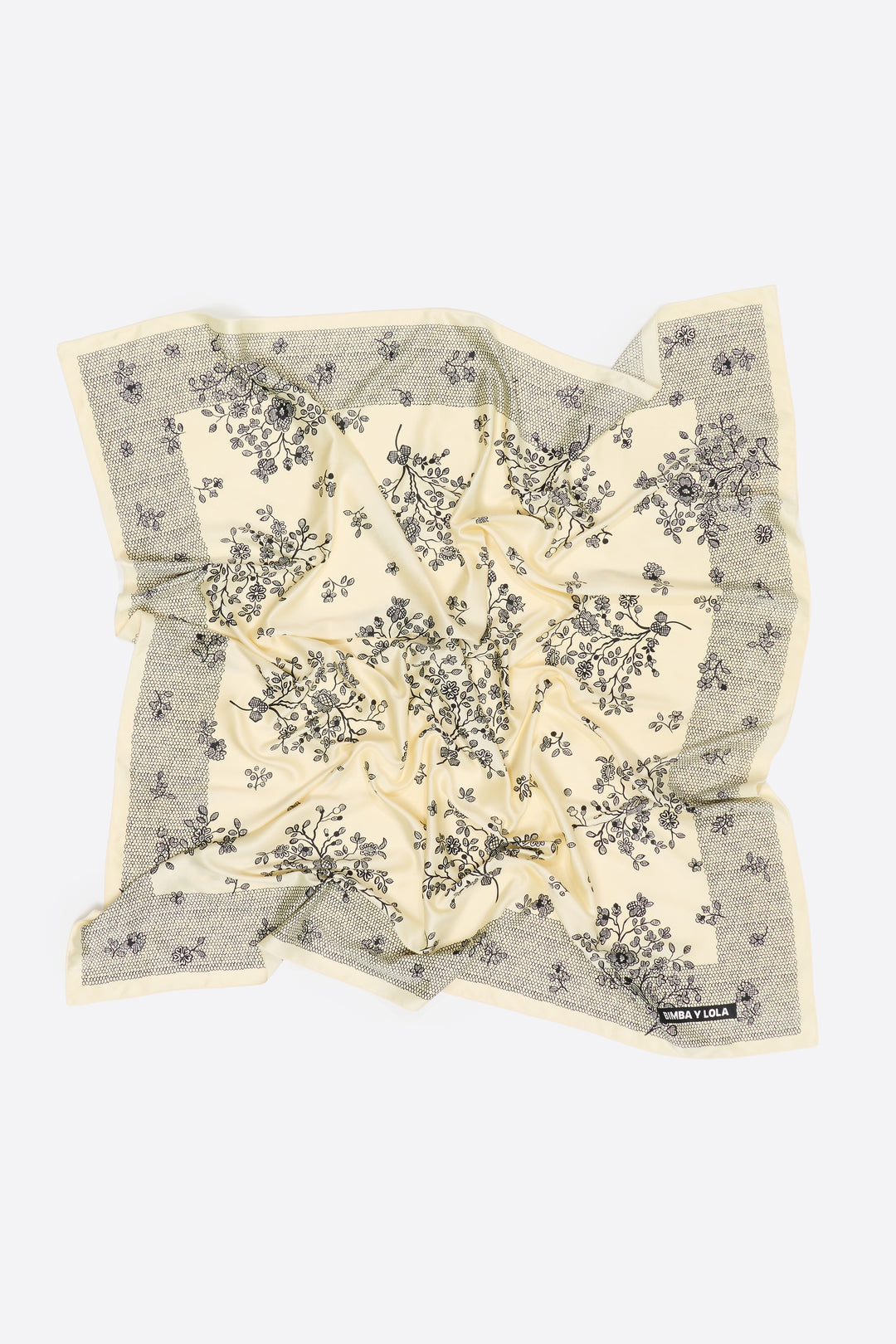 Two-tone lace floral scarf