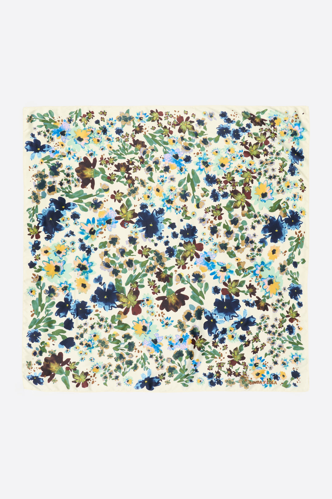 Ivory watercolor floral scarf