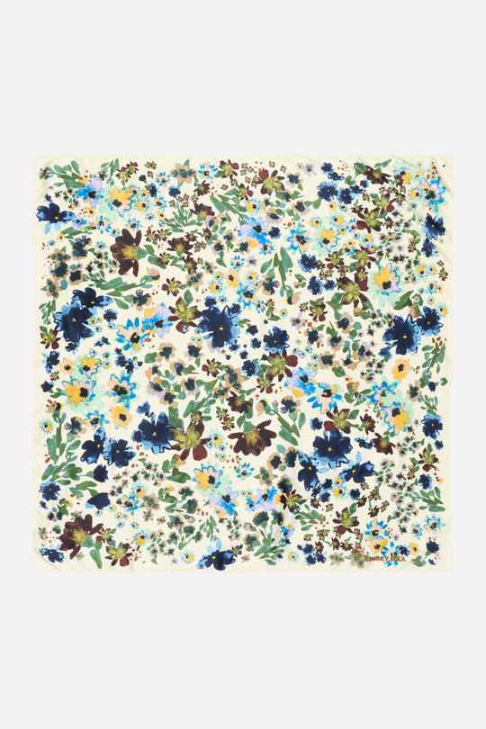 Ivory watercolor floral scarf