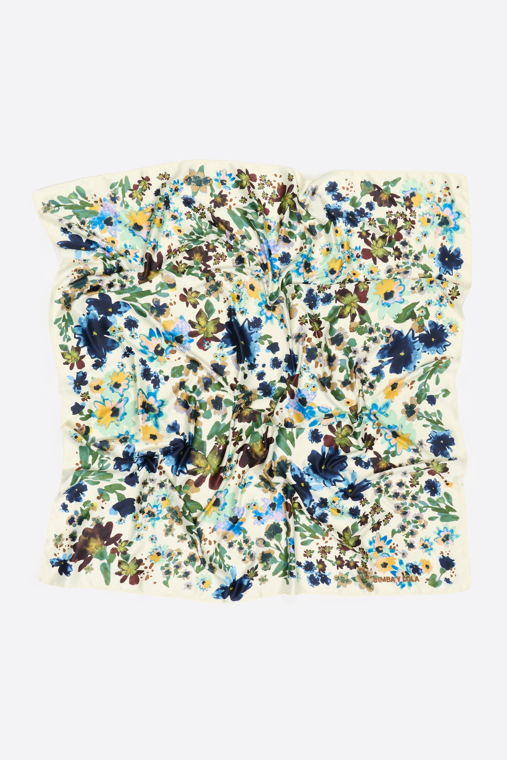 Ivory watercolor floral scarf