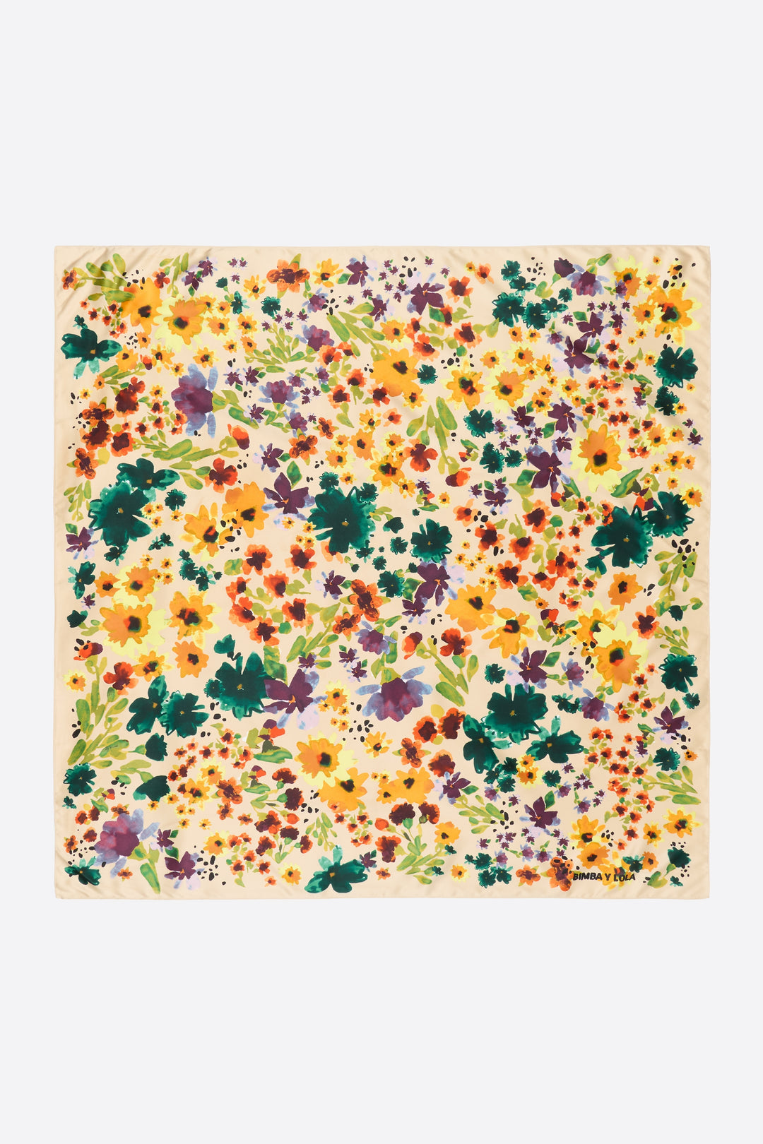 Sand watercolor floral scarf