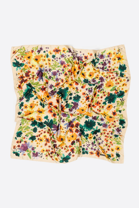Sand watercolor floral scarf