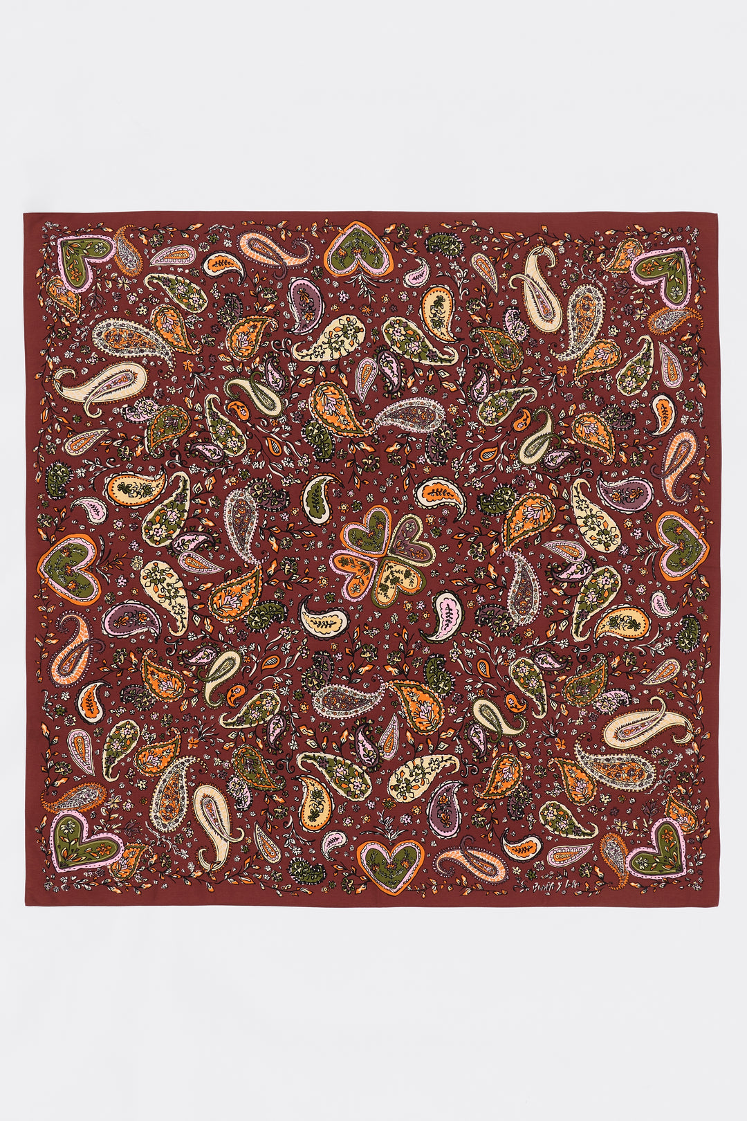 Wine paisley scarf