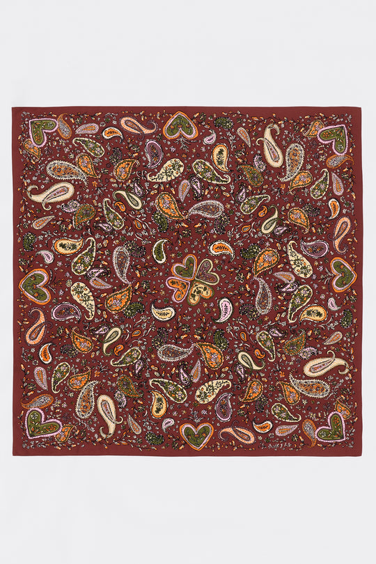 Wine paisley scarf