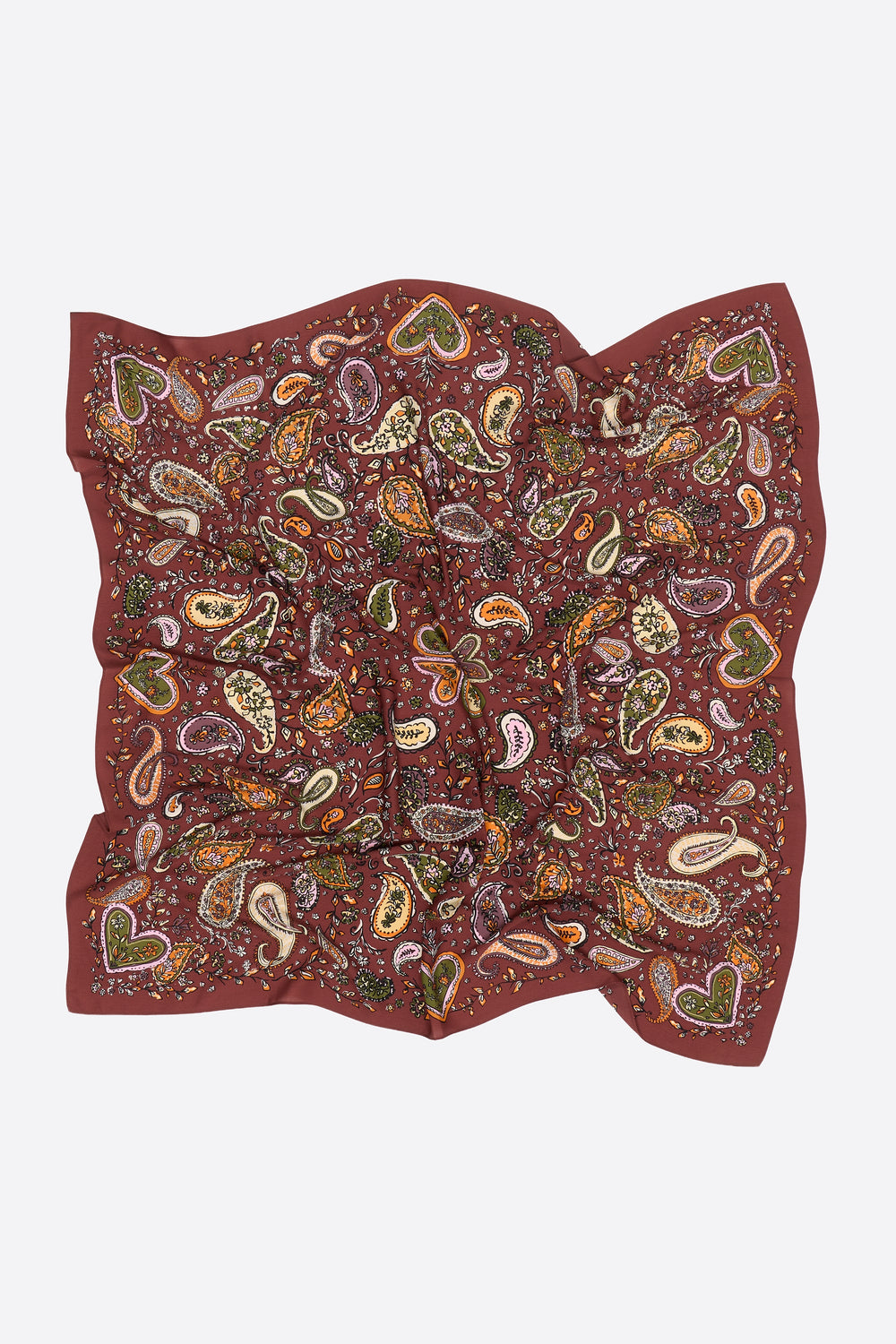 Wine paisley scarf